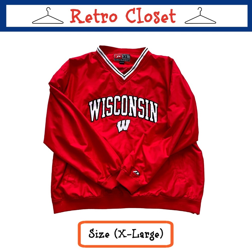 Wisconsin Proplayer red pullover